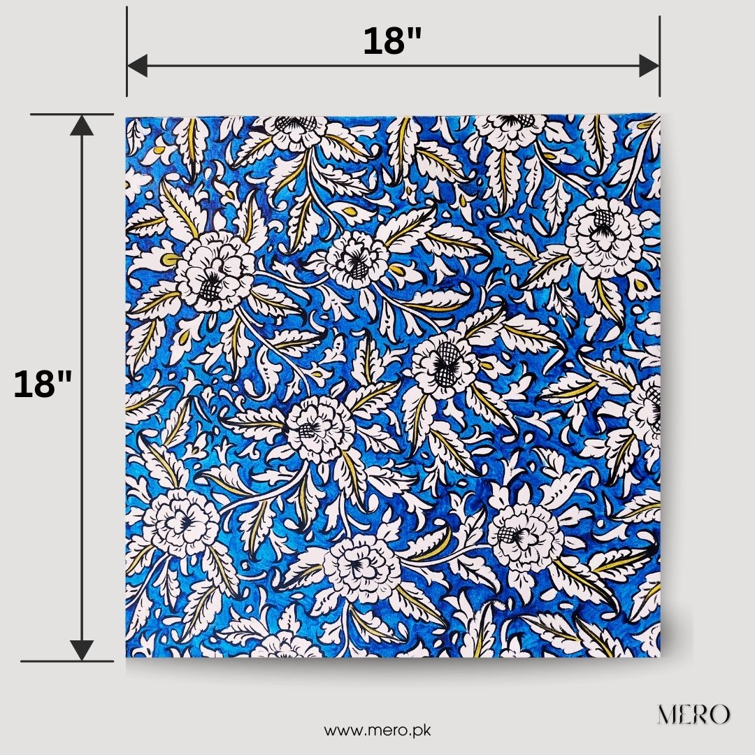 Blue Whisper Blooms Hand-Painted Blue Pottery Art